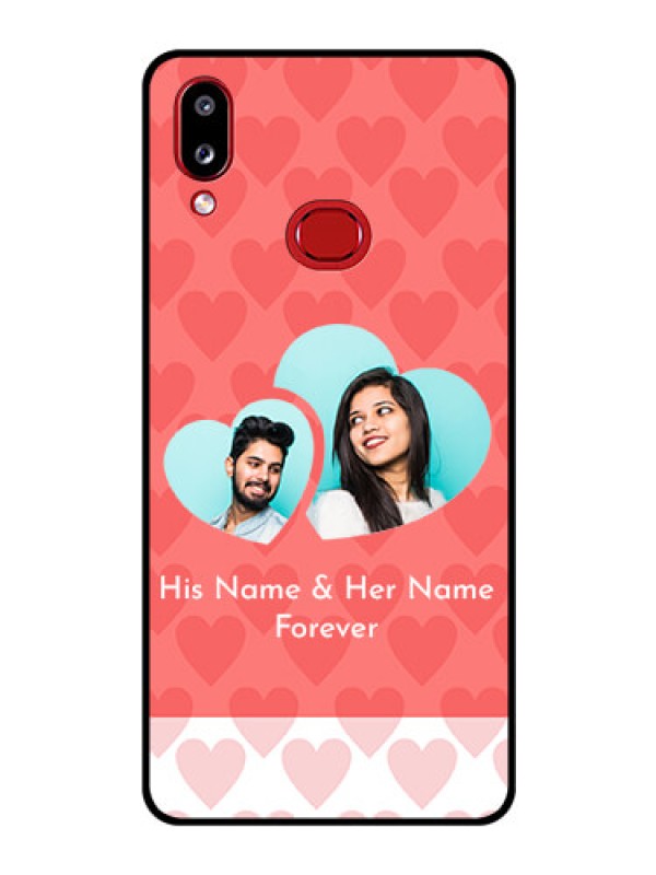 Custom Galaxy A10s Personalized Glass Phone Case - Couple Pic Upload Design
