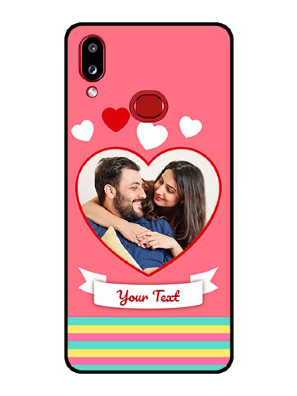 Custom Galaxy A10s Photo Printing on Glass Case - Love Doodle Design