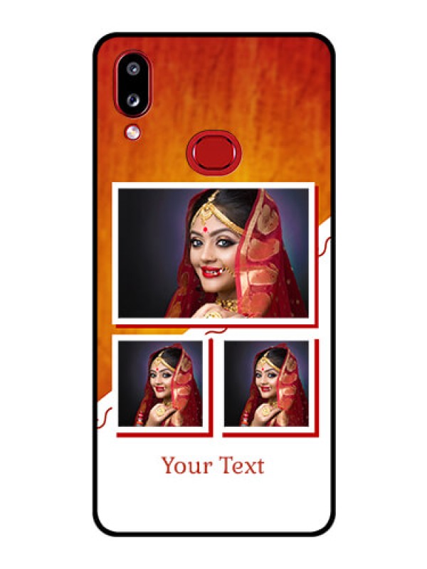 Custom Galaxy A10s Custom Glass Phone Case - Wedding Memories Design 