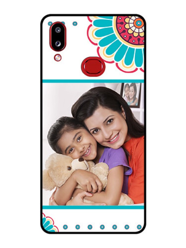 Custom Galaxy A10s Custom Glass Phone Case - Flower Design