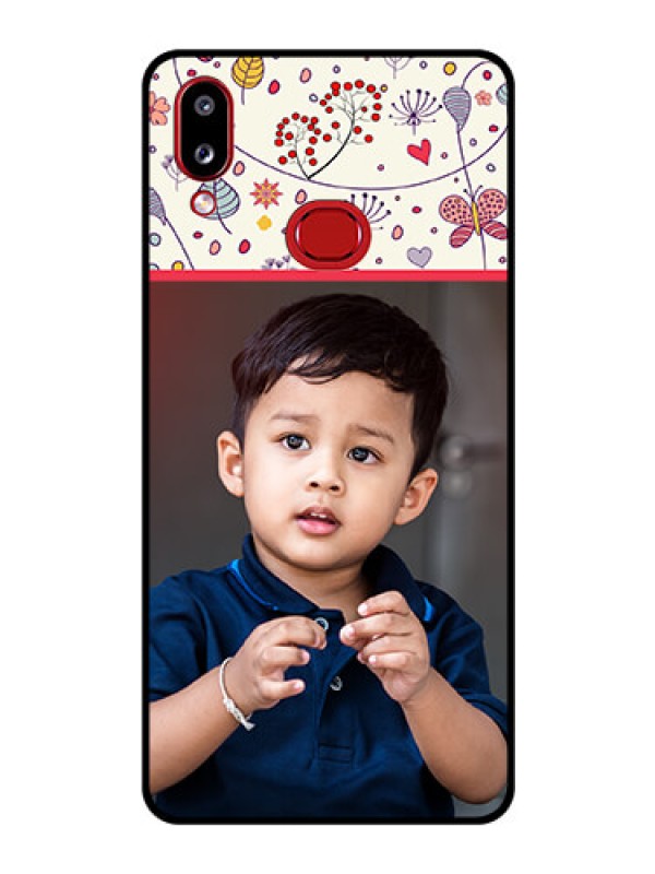 Custom Galaxy A10s Custom Glass Mobile Case - Premium Floral Design