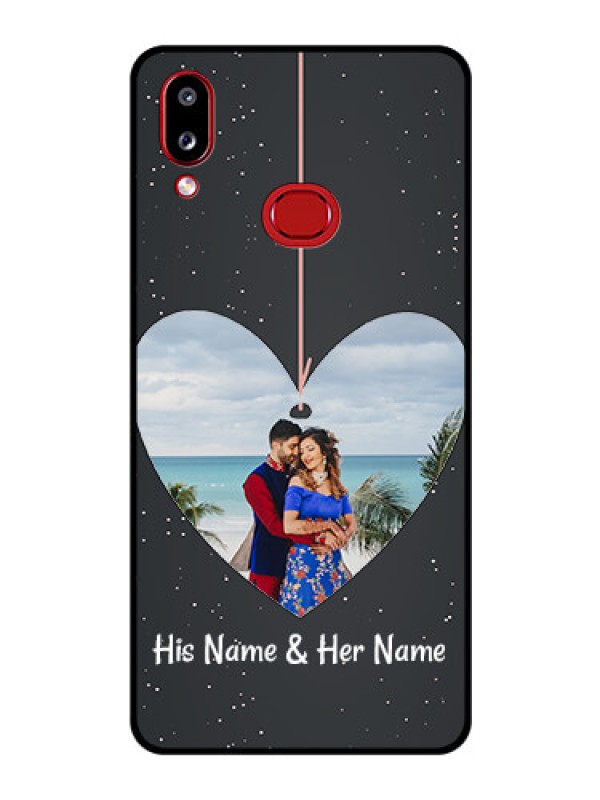 Custom Galaxy A10s Custom Glass Phone Case - Hanging Heart Design