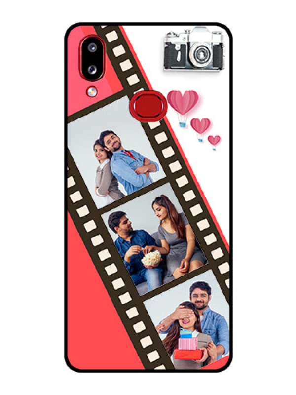 Custom Galaxy A10s Personalized Glass Phone Case - 3 Image Holder with Film Reel