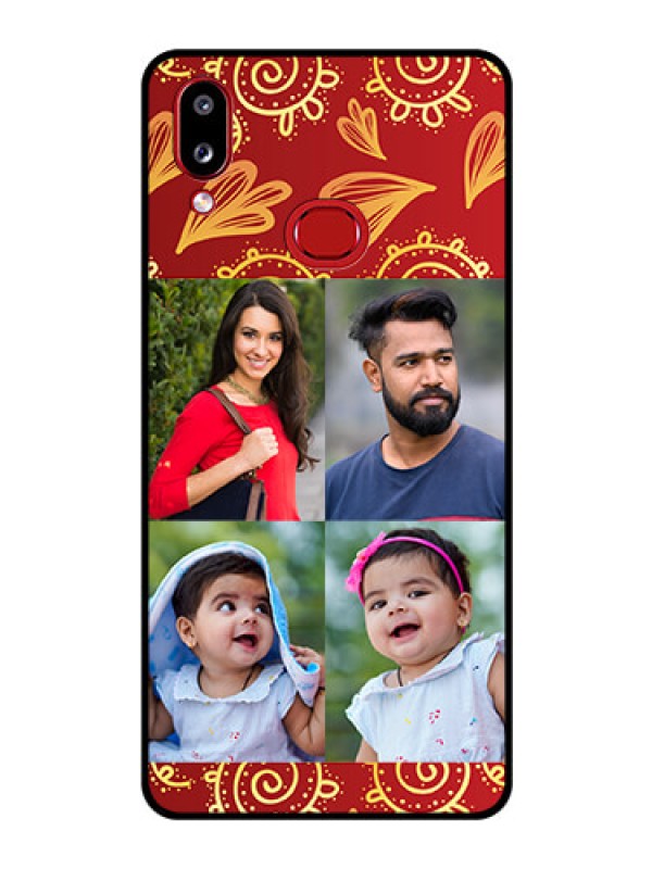 Custom Galaxy A10s Photo Printing on Glass Case - 4 Image Traditional Design