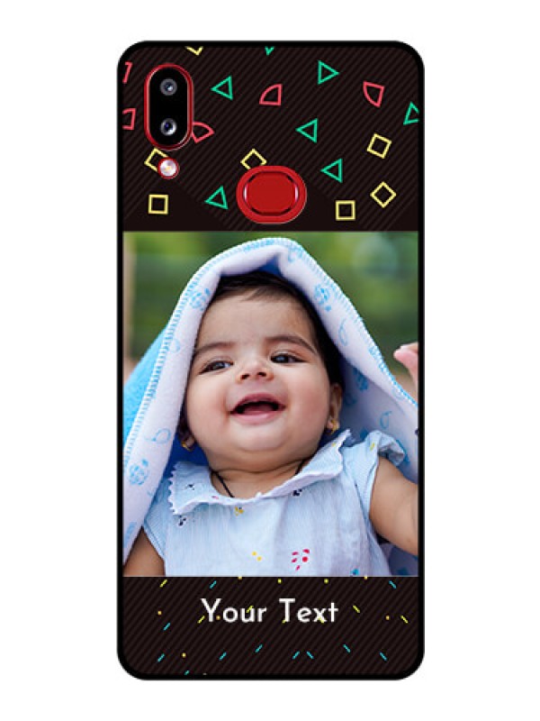 Custom Galaxy A10s Custom Glass Phone Case - with confetti birthday design