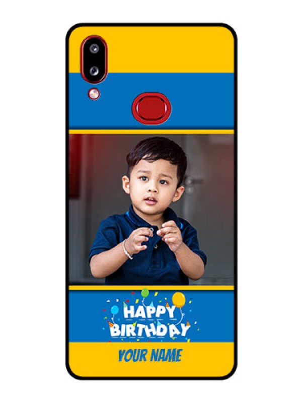 Custom Galaxy A10s Custom Glass Mobile Case - Birthday Wishes Design