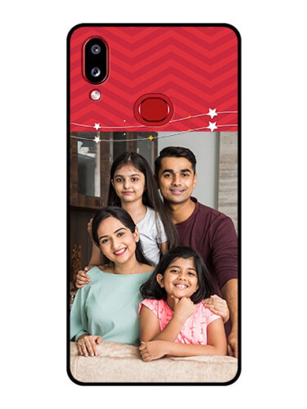 Custom Galaxy A10s Personalized Glass Phone Case - Happy Family Design