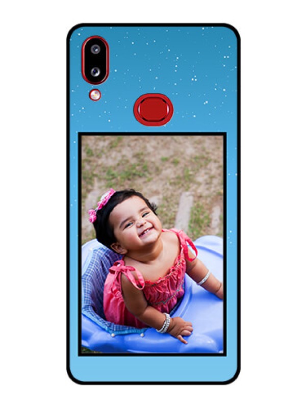 Custom Galaxy A10s Custom Glass Mobile Case - Wave Pattern Colorful Design