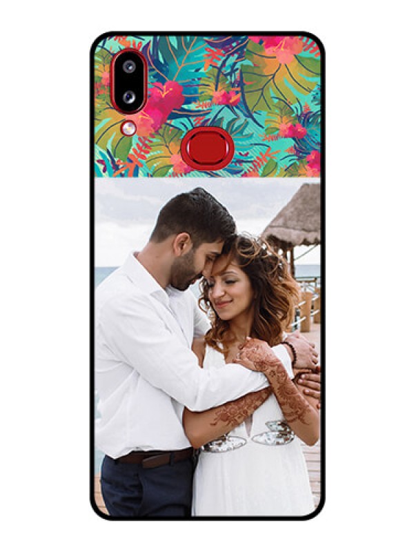 Custom Galaxy A10s Photo Printing on Glass Case - Watercolor Floral Design