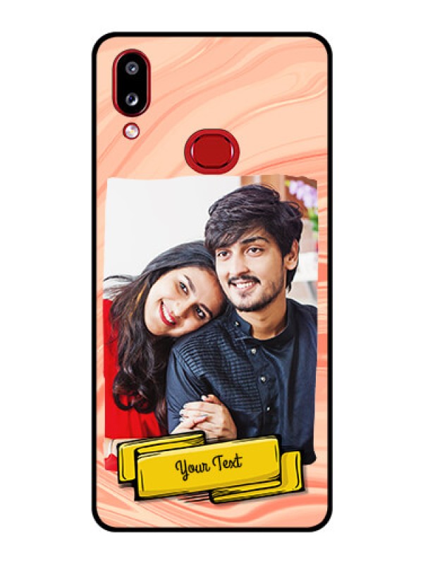 Custom Galaxy A10s Personalized Glass Phone Case - Marble Texture Design