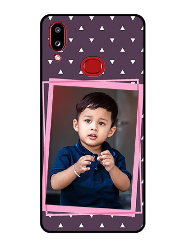 Custom Galaxy A10s Custom Glass Mobile Case - Triangle Pattern Dotted Design