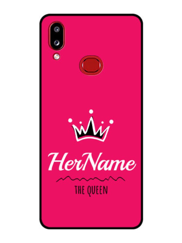 Custom Galaxy A10s Glass Phone Case Queen with Name