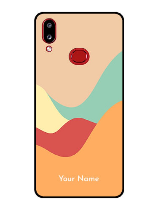 Custom Galaxy A10s Personalized Glass Phone Case - Ocean Waves Multi-colour Design