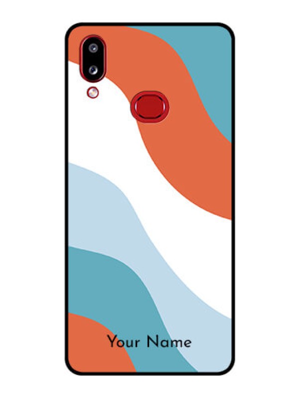 Custom Galaxy A10s Custom Glass Mobile Case - coloured Waves Design