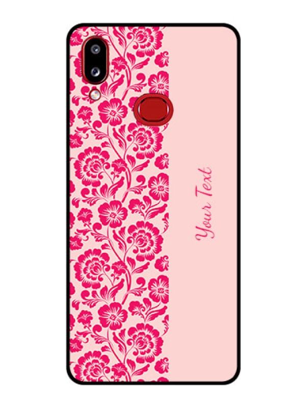 Custom Galaxy A10s Custom Glass Phone Case - Attractive Floral Pattern Design