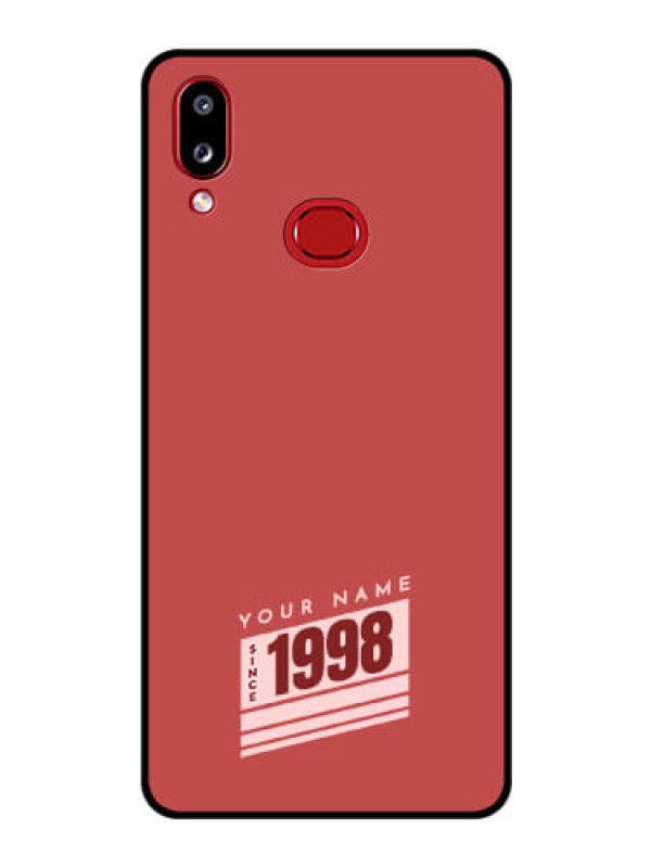 Custom Galaxy A10s Custom Glass Phone Case - Red custom year of birth Design