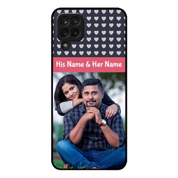 Galaxy A12 Custom Glass Mobile Case - Love Symbols Design