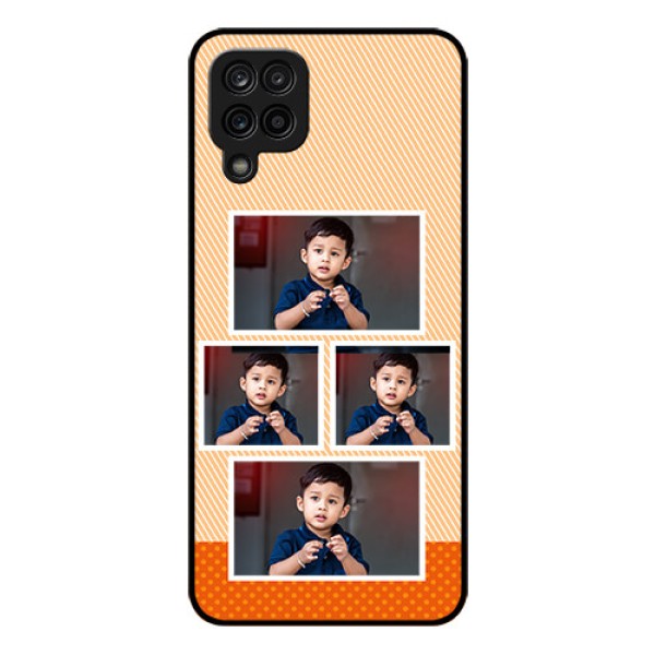 Galaxy A12 Photo Printing on Glass Case - Bulk Photos Upload Design