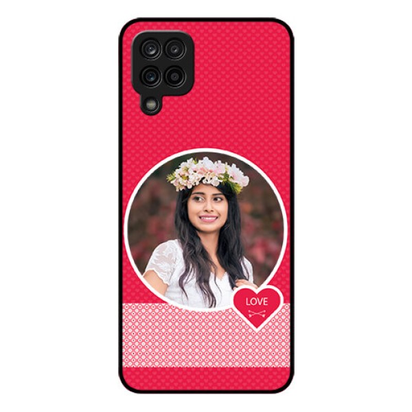 Galaxy A12 Personalised Glass Phone Case - Pink Pattern Design Galaxy A12 Personalised Glass Phone Case - Pink Pattern Design