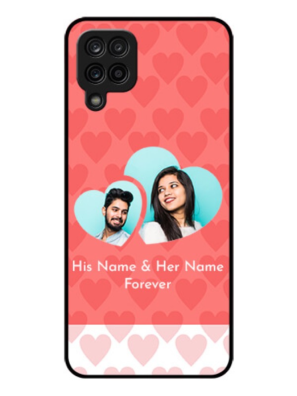 Custom Galaxy A12 Personalized Glass Phone Case - Couple Pic Upload Design
