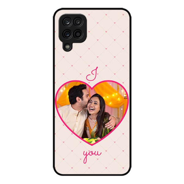 Galaxy A12 Custom Glass Mobile Case - Heart Shape Design