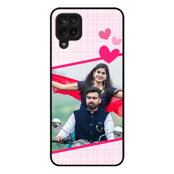 Galaxy A12 Custom Glass Phone Case - Love Shape Heart Design