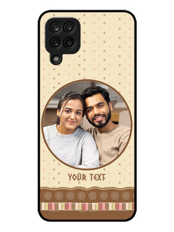 Custom Galaxy A12 Custom Glass Mobile Case - Brown Dotted Mobile Case Design
