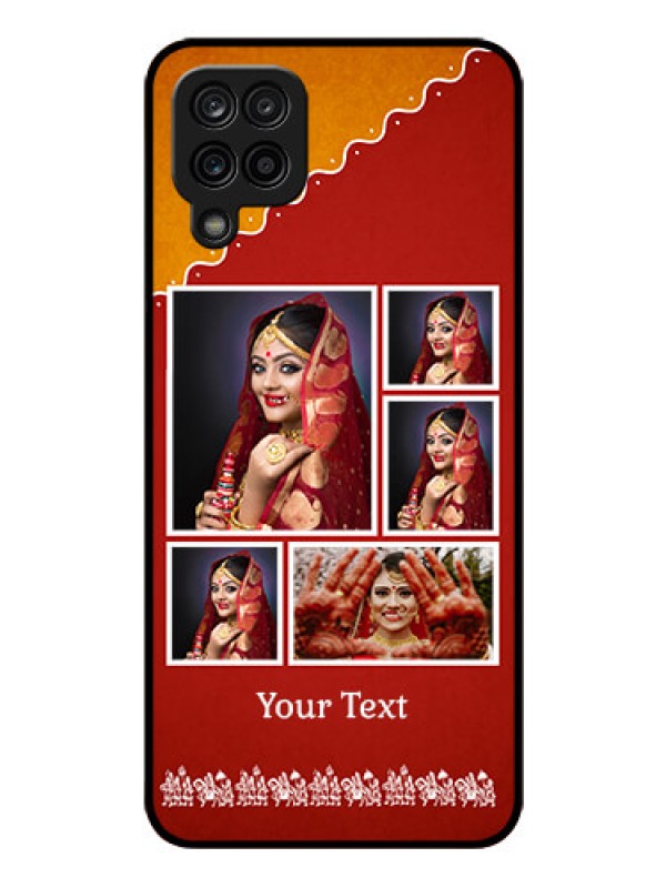 Custom Galaxy A12 Personalized Glass Phone Case - Wedding Pic Upload Design