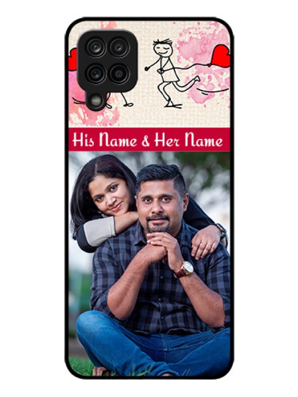 Custom Galaxy A12 Photo Printing on Glass Case - You and Me Case Design