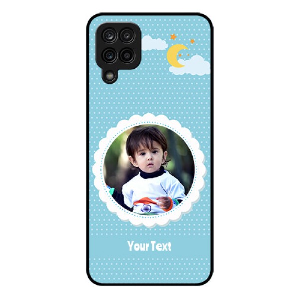 Galaxy A12 Personalised Glass Phone Case - Violet Pattern Design Galaxy A12 Personalised Glass Phone Case - Violet Pattern Design