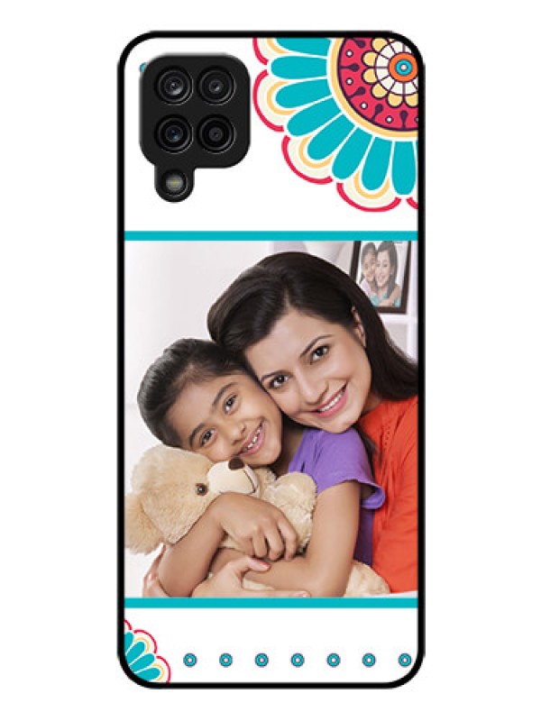Custom Galaxy A12 Custom Glass Phone Case - Flower Design
