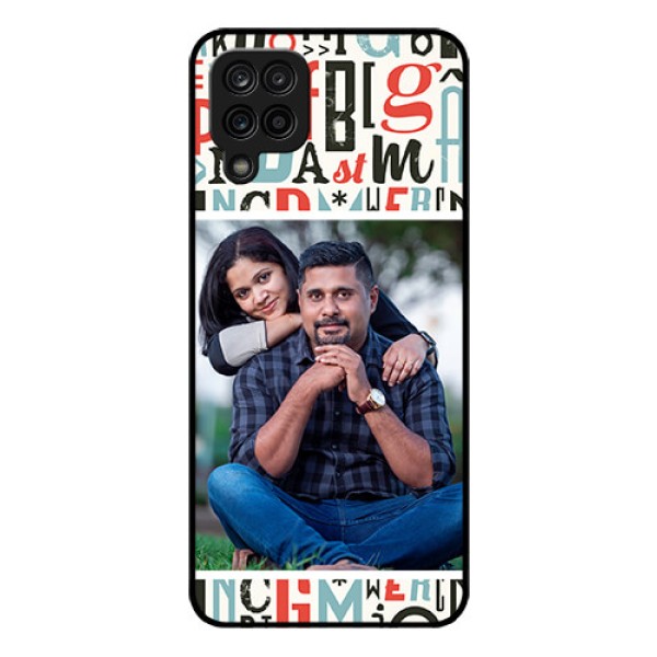 Galaxy A12 Personalized Glass Phone Case - Alphabet Design