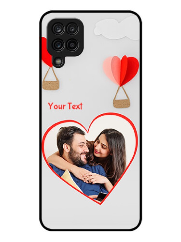 Custom Galaxy A12 Custom Glass Mobile Case - Parachute Love Design