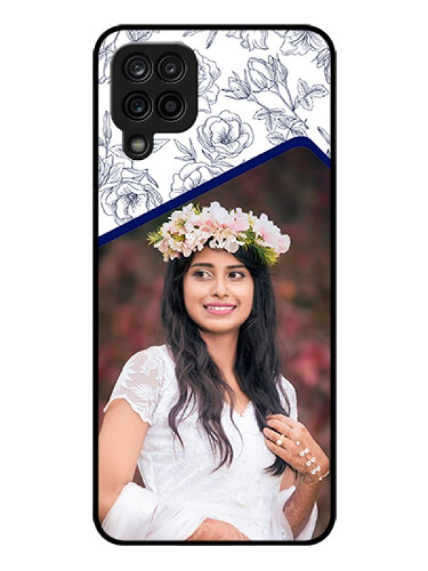 Custom Galaxy A12 Personalized Glass Phone Case - Premium Floral Design