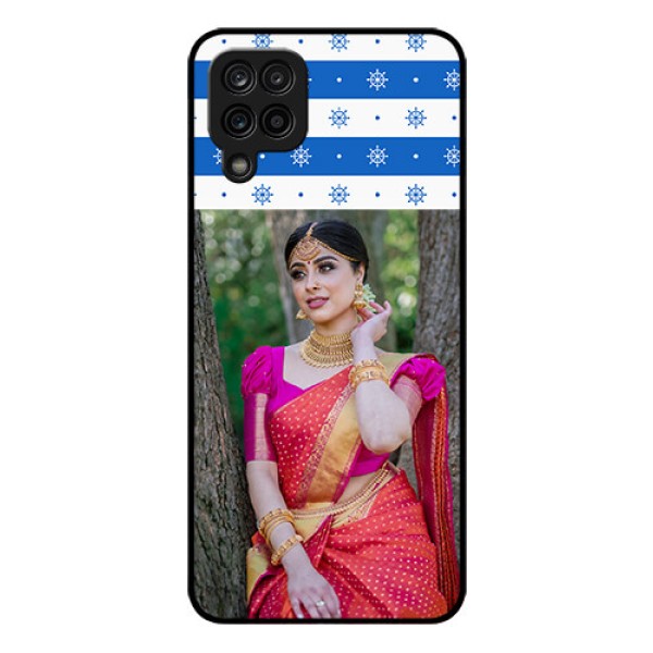 Galaxy A12 Photo Printing on Glass Case - Snow Pattern Design