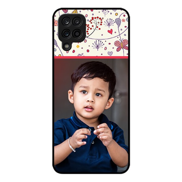 Galaxy A12 Custom Glass Mobile Case - Premium Floral Design