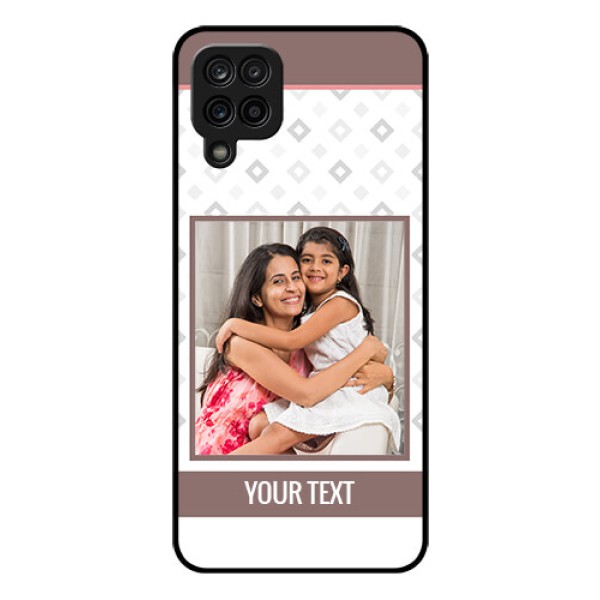 Galaxy A12 Photo Printing on Glass Case - Simple Diamond Design