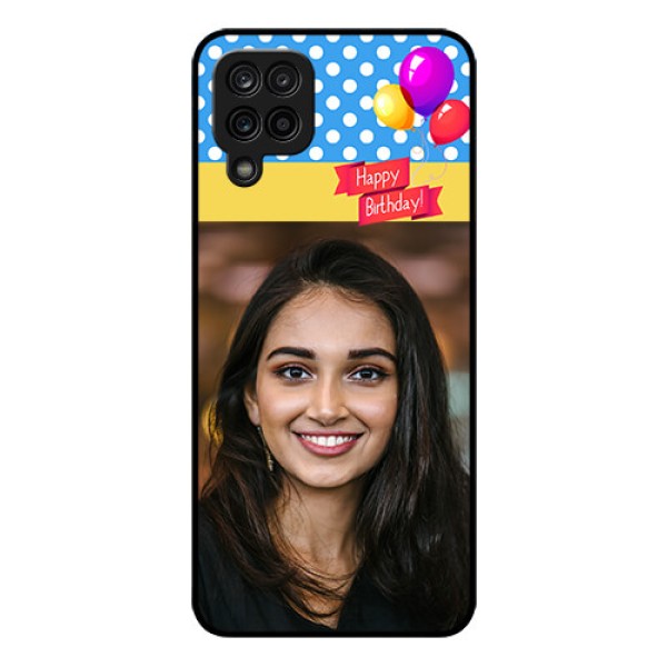 Galaxy A12 Custom Glass Mobile Case - Happy Birthday Design Galaxy A12 Custom Glass Mobile Case - Happy Birthday Design
