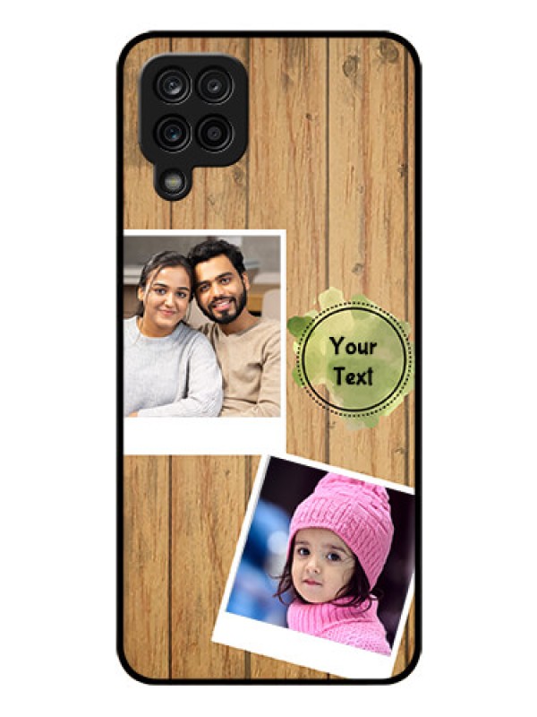Custom Galaxy A12 Custom Glass Phone Case - Wooden Texture Design