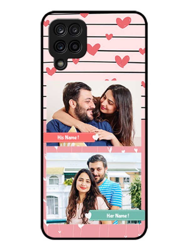 Custom Galaxy A12 Custom Glass Mobile Case - Photo with Heart Design