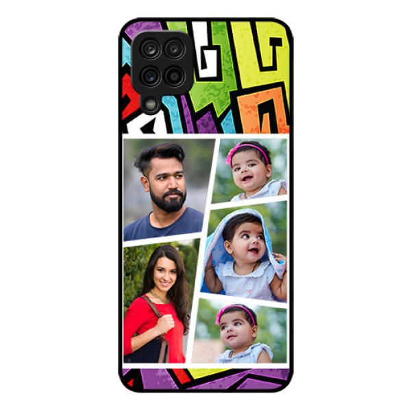 Galaxy A12 Custom Glass Phone Case - Graffiti pattern Design