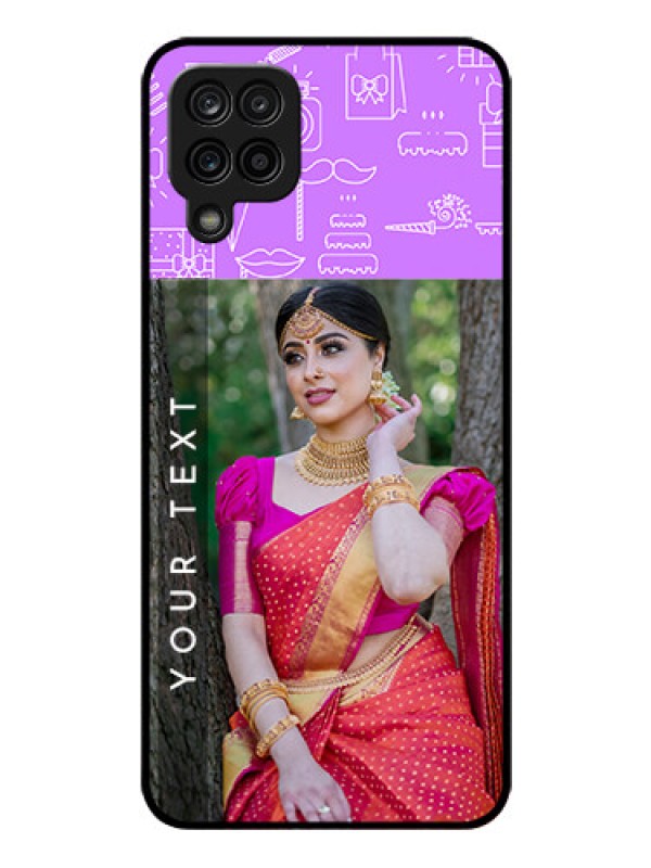 Custom Galaxy A12 Custom Glass Mobile Case - Birthday Icons Design