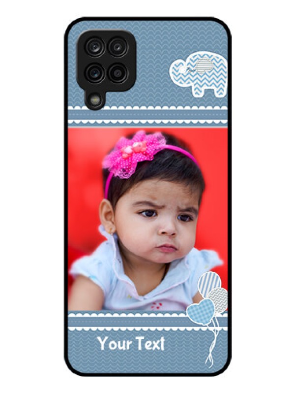 Custom Galaxy A12 Photo Printing on Glass Case - with Kids Pattern Design