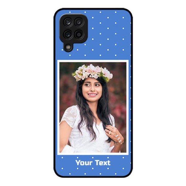 Galaxy A12 Photo Printing on Glass Case - Polka dots design