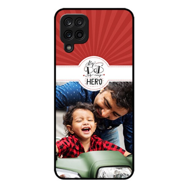 Galaxy A12 Photo Printing on Glass Case - My Dad Hero Design