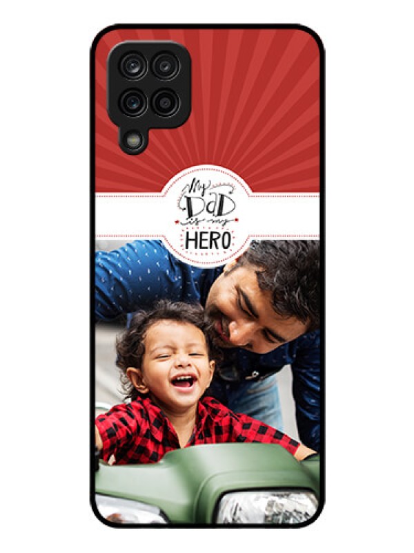 Custom Galaxy A12 Photo Printing on Glass Case - My Dad Hero Design