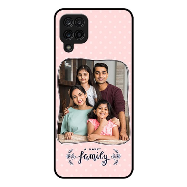 Galaxy A12 Custom Glass Phone Case - Family with Dots Design