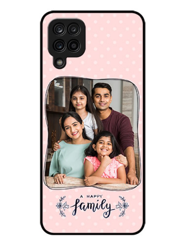 Custom Galaxy A12 Custom Glass Phone Case - Family with Dots Design