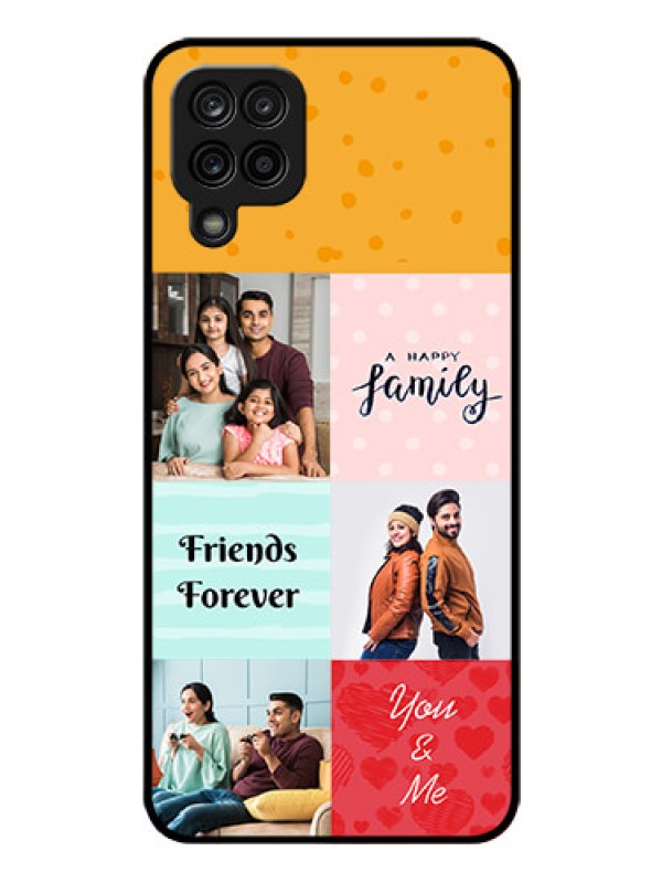 Custom Galaxy A12 Personalized Glass Phone Case - Images with Quotes Design