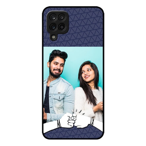 Galaxy A12 Photo Printing on Glass Case - with Best Friends Design 